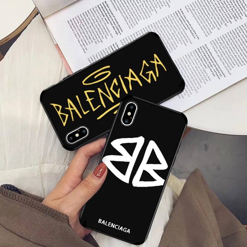 GYKZ Luxury France Paris Brand Cover Case For iPhone XS MAX XR 8 6 6s Plus BALENCI Soft Phone Coque For iPhone 7 Fashion Shell