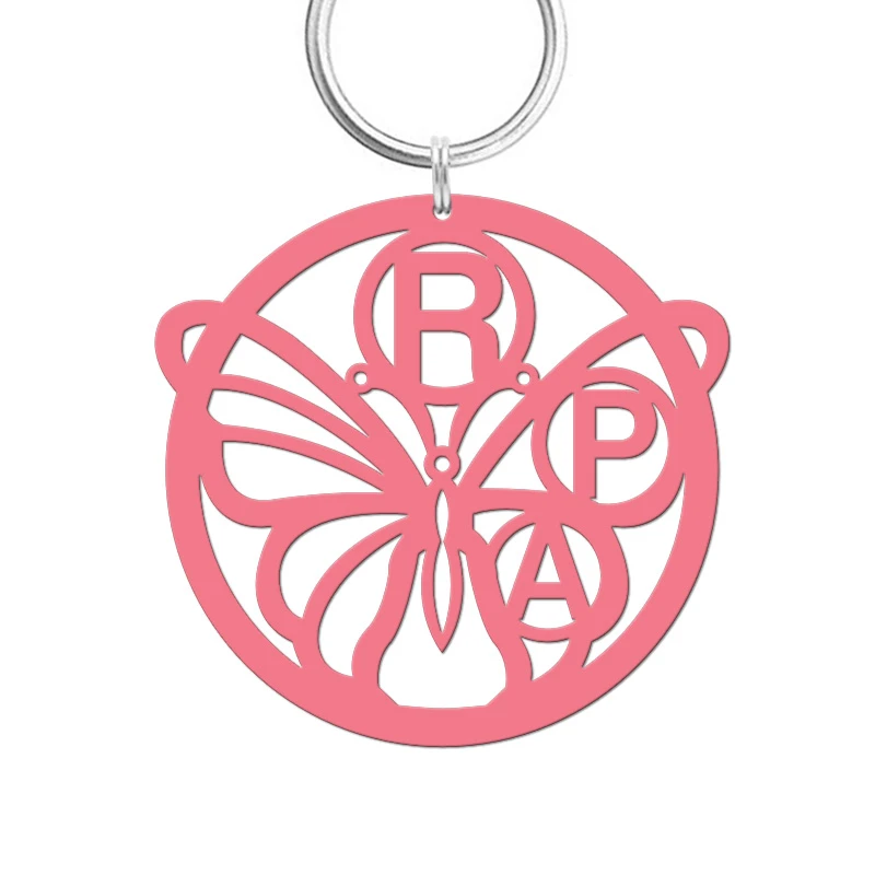 monogram personalized keychain initial charm initial keychain butterfly charm Butterfly keychain