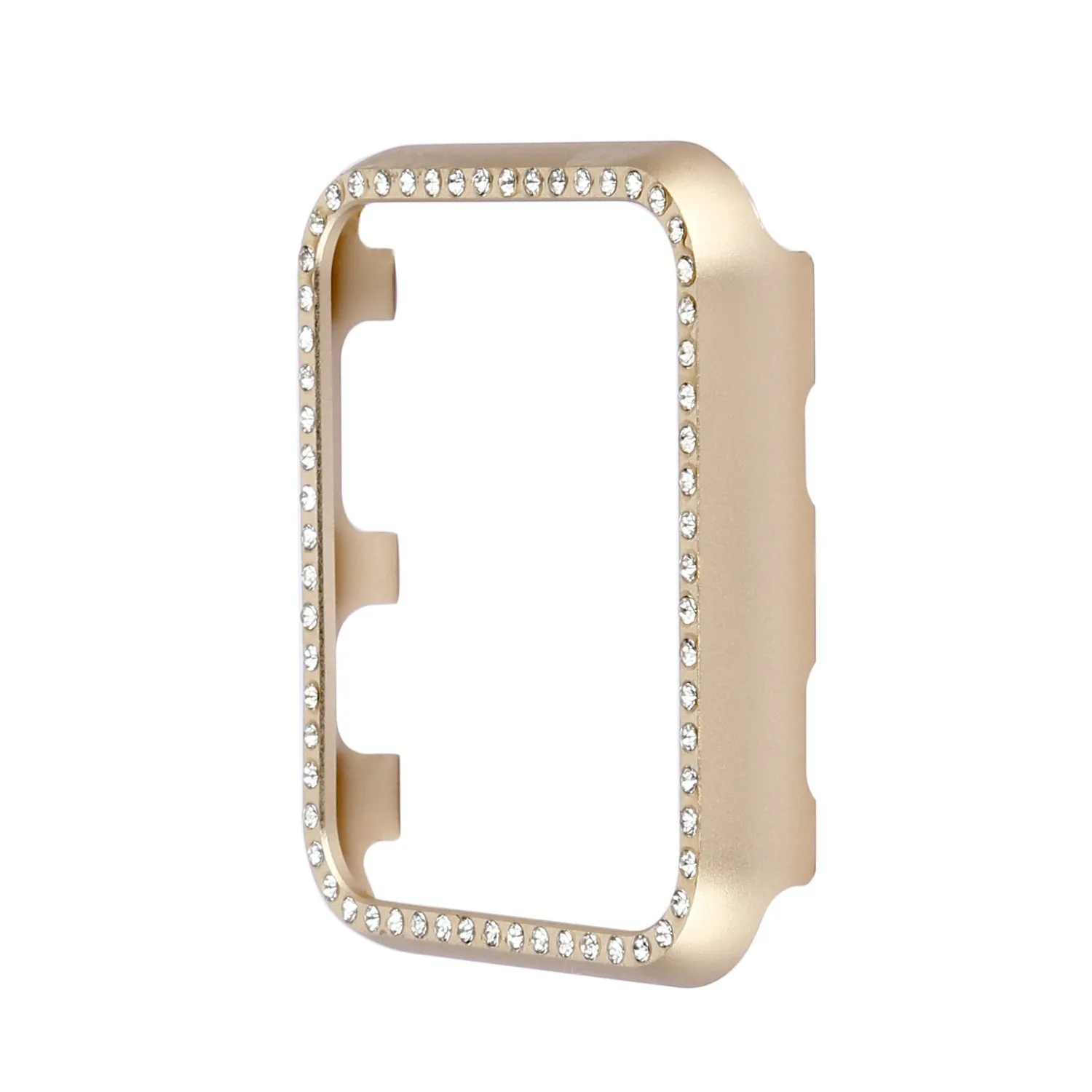 Шикарный женский чехол для Apple Watch Diamond Case 44 мм/40 мм серия 4 рамка из алюминиевого сплава бампер для iWatch Shell - Цвет: Золото