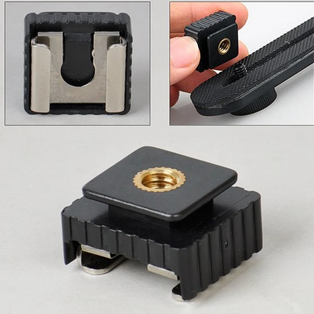 

centechia Camera Metal Flash Shoe Mount Adapter to 1/4" Screw Thread for Studio Light Stand Tripod For Canon