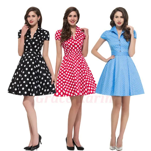 Womens 50s housewife Dress Summer Style Retro Pinup Vintage 1960s Swing Rockabilly Dress 70s dress vestidos