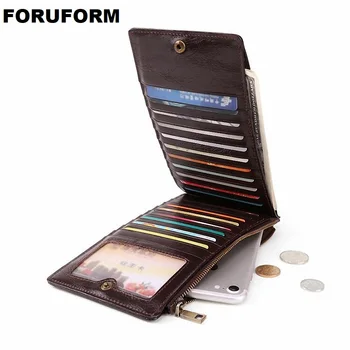 

Men Wallet Clutch Genuine Leather Brand Rfid Wallet Male Organizer Cell Phone Clutch Bag Long Coin Purse LI-2285