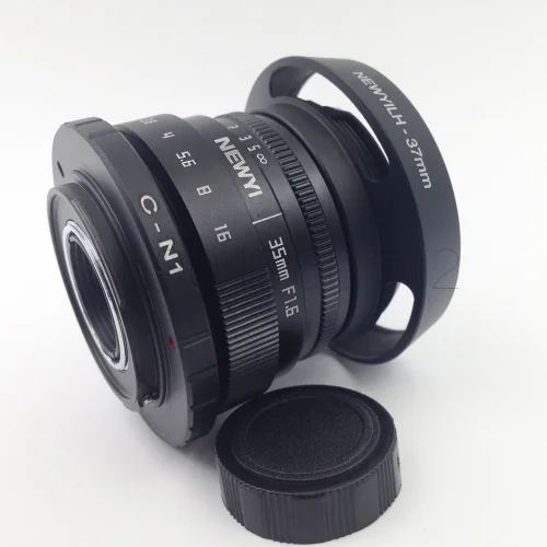 7 в 1 комплект 35 мм f/1,6 CCTV Мини объектив для Nikon1 V1/J1/V2/J2/J3/V3/S1/S2/AW1/JMount камеры и адаптер бленды