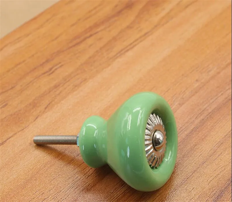 10 шт. 34 мм Красочный керамический круглый цветок ручки шкафа Дверные ручки-скобы шкаф ящик ручка для гардероба ручки