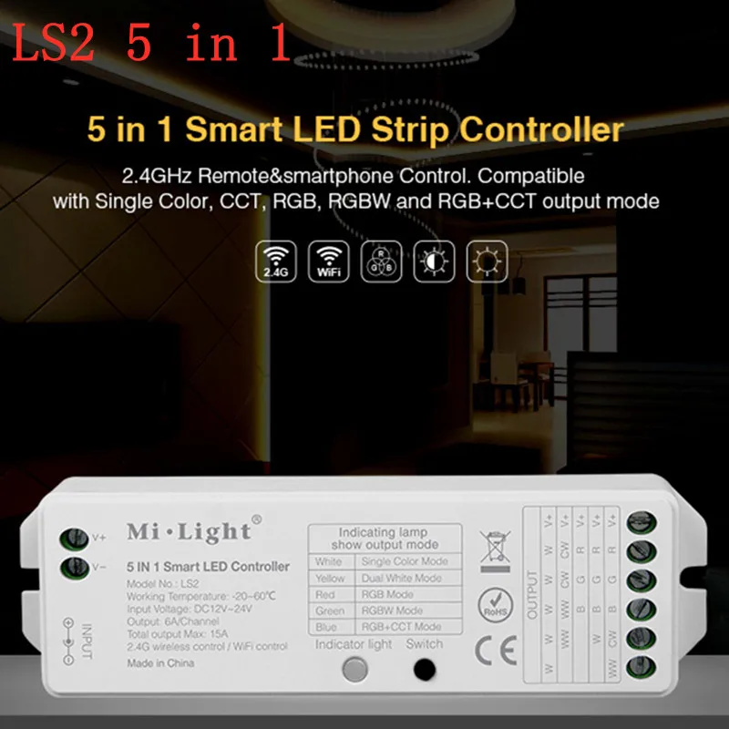 B8 настенный сенсорный Панель FUT089 8 Zone remote РЧ диммер LS2 5IN 1 smart led контроллер для RGB +