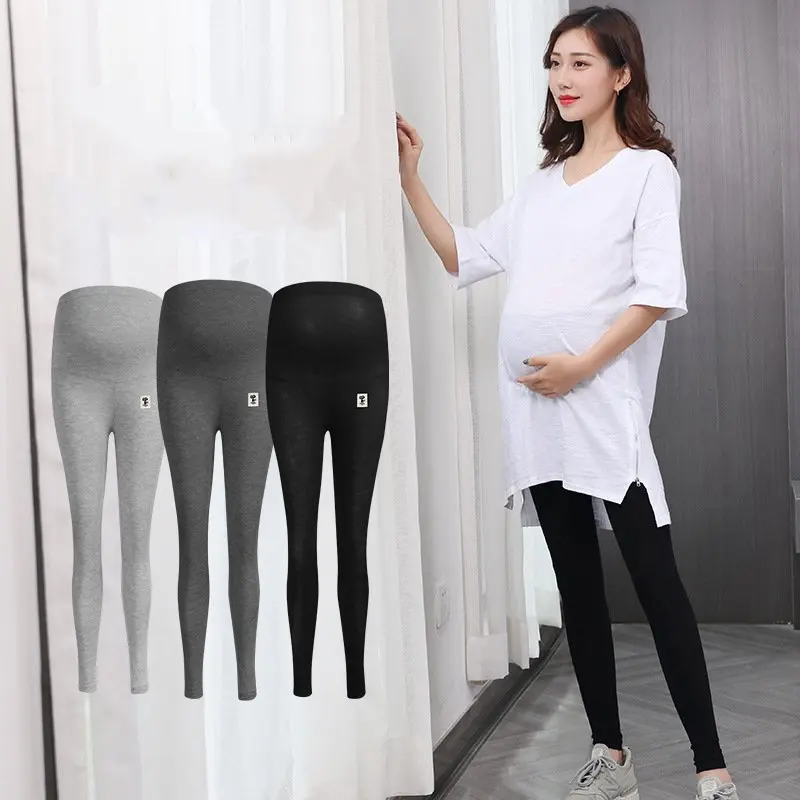 

New Pregnant Cats & Striped Leggings Spring Summer Pregnancy Fashion Simple High-Elastic Pants For Mother Casual Outwear Clothes