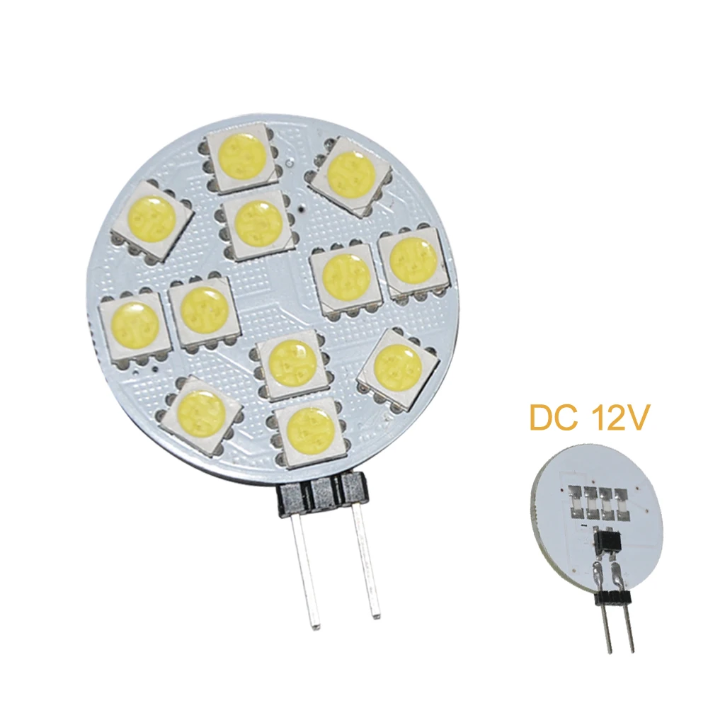 JYL 2 шт G4 12 5050-светодиодный 12V 24V AC DC 2W Морской шкаф Точечный светильник для яхты RV 180LM белый теплый белый