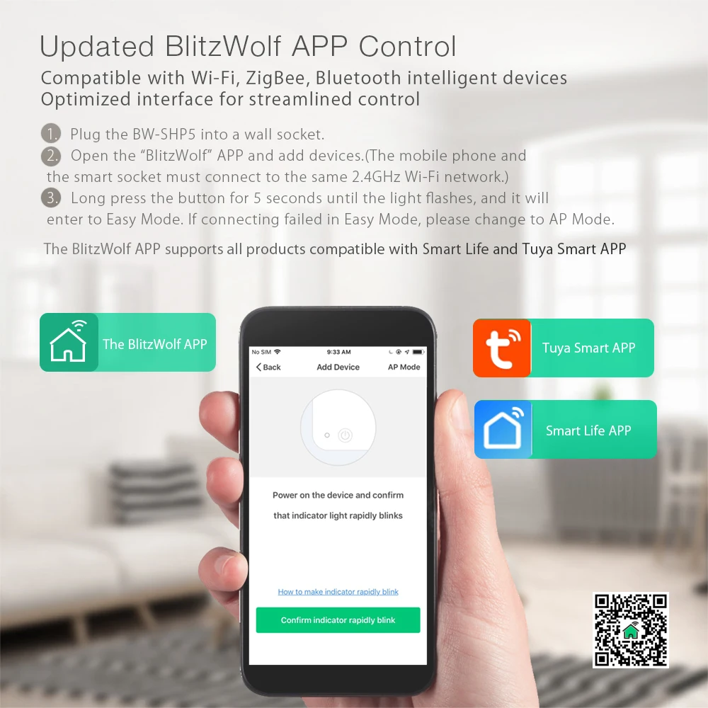 Умная розетка BlitzWolf с поддержкой Wi Fi и двумя USB портами на 2 1 А|Умные розетки| |
