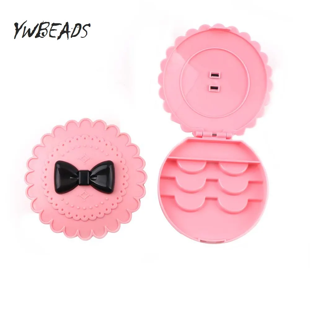 

1PC False Eyelash Acrylic Cute Bowknot Storage Box Makeup Cosmetic Magnetic Eye Lashes Case Organizer Makeup Tools Pink