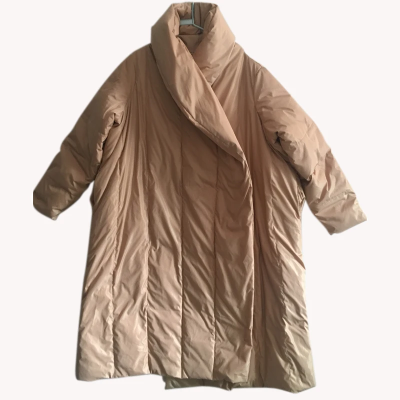 YNZZU брендовая Роскошная зимняя куртка для женщин Европейский стиль очень длинное стеганое теплое свободное пуховое пальто женские зимние пальто YO374
