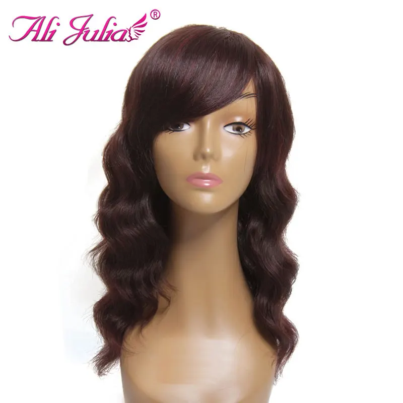 Ali Julia Hair 100 Human Hair Wigs Brazilian Body Wave Wig With Bang