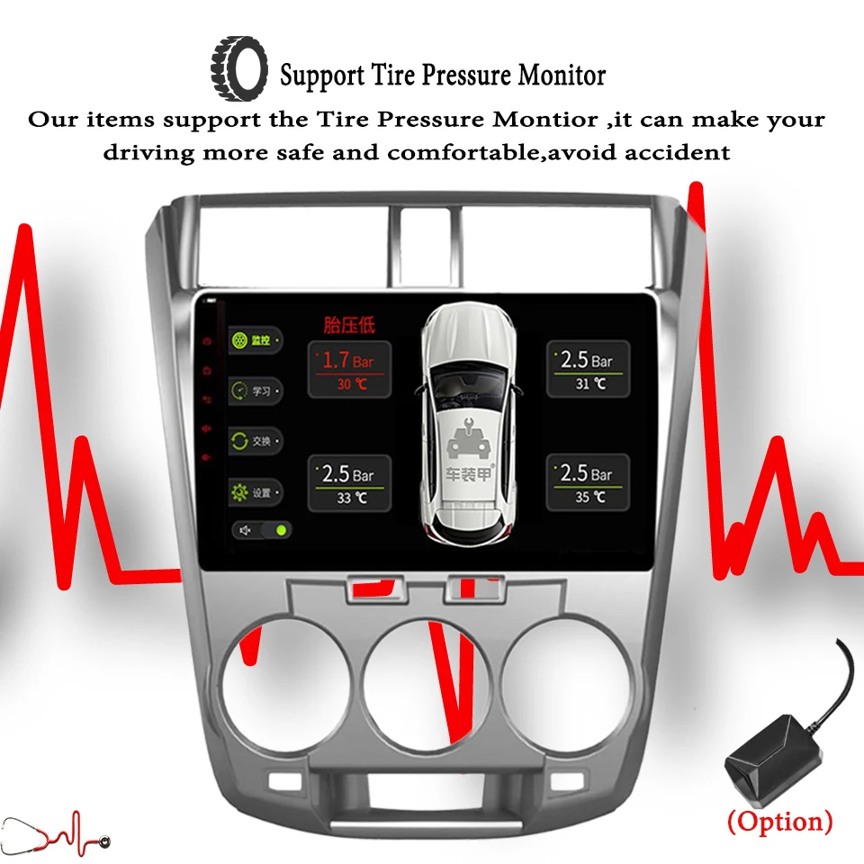 Clearance 10.1 inch Android 9.1 Car GPS Navigation For Honda City 2008-2014 Support Stereo Audio Radio Video Bluetooth DSP carplay System 15