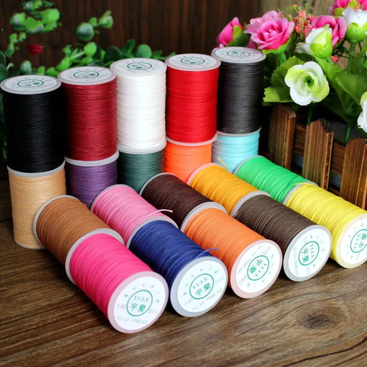 

20colors 0.45mm Leather hand-stitched 3strands sewing thread Polyester Round waxed thread DIY handmade leather bag sewing tool
