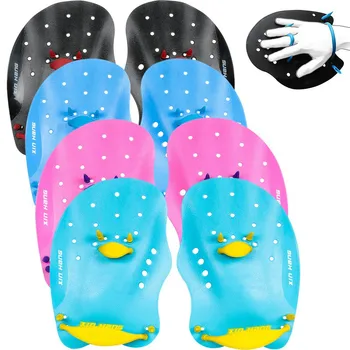 

Professional Swimming Paddles Silicone Hand Fin Diving Paddle Swimming Practice Training Tools Adjustable Hand Webbed Gloves