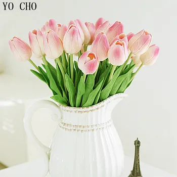 

Free shipping (10 piece/lot)High quality artificial PU home decoration flower Tulip Decorative Flowers