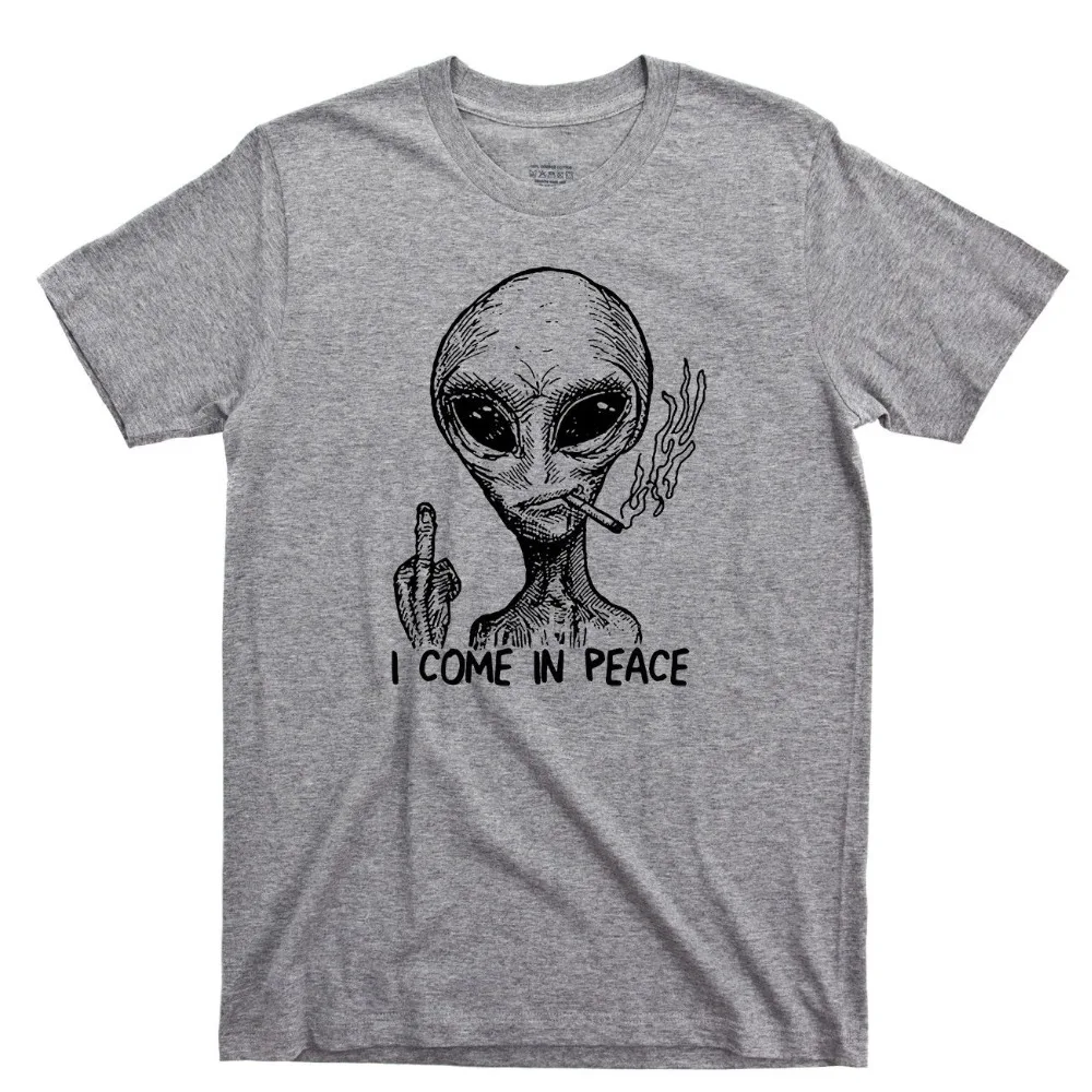 Мужская футболка с космосом Alien I Come In Peace инопланетным НЛО районом 51 roswel одежда