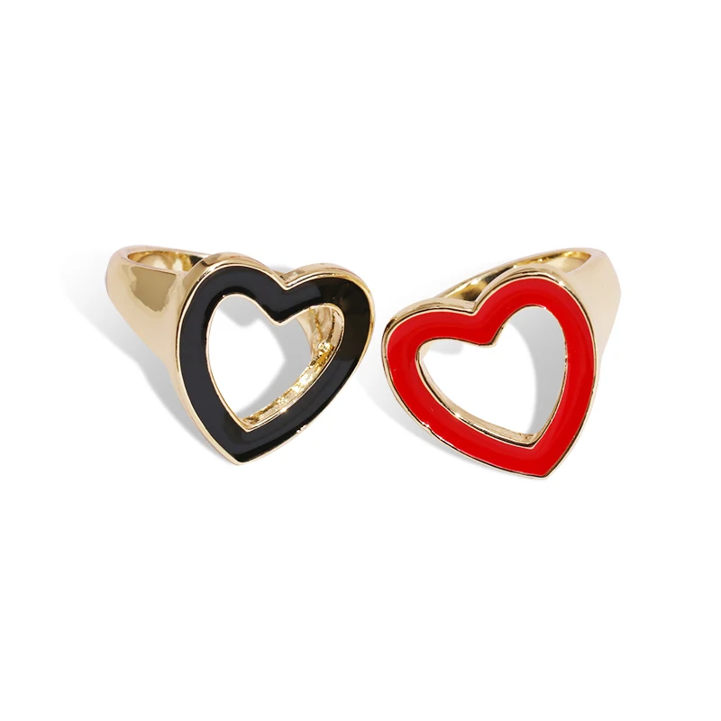 

2019 New Fashion Heart shape Rings For Women's Gift Simple Heart Rings Femme Jewelry midi ring