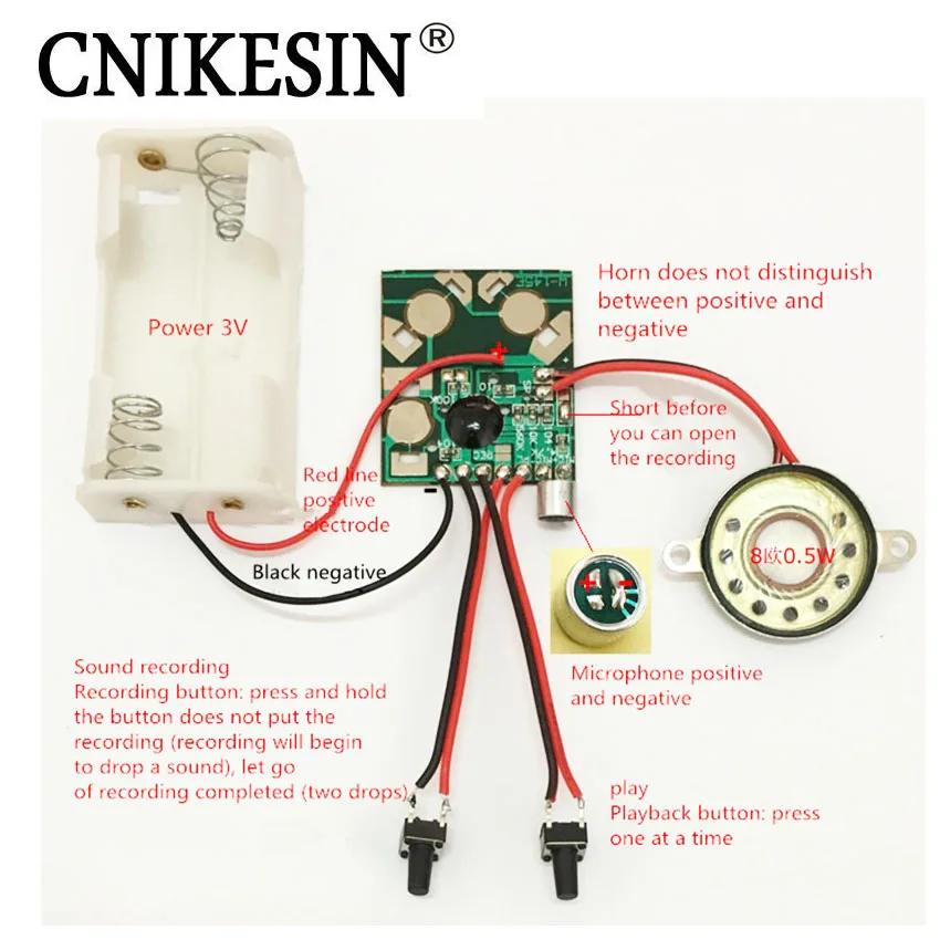 CNIKESIN DIY Kit Миниатюрный цифровой Запись голосовой IC чип модуль движения