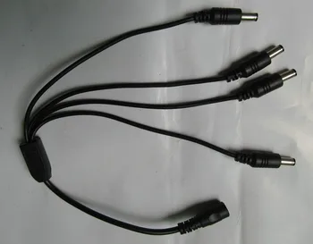 

3 pcs / Article DC 5.5x2.1mm power adapter cord 1 Female Splitter 4 Male supply plug connector cable For CCTV Camera DVR ect.