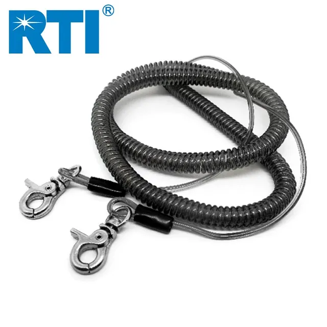 RTI 1.3 เมตร/2 เมตร/3m5m10m ตกปลา Lanyard Retention String ตกปลาเชือก Carabiner Lock ตกปลาเครื่องมืออุปกรณ์เสริม