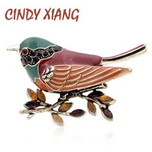 CINDY XIANG esmalte gran Urraca broches de pájaro para mujeres estilo Retro Vintage pasadores de animales de moda elegante broche de otoño Nuevo 2018