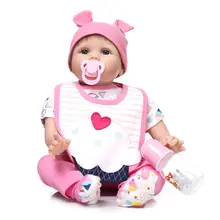 Fashion 22 Inches 50-55 cm Realistic Silicone Reborn Baby Dolls Newborn Baby Toys With Magnet Pacifier Baby Growth Partners