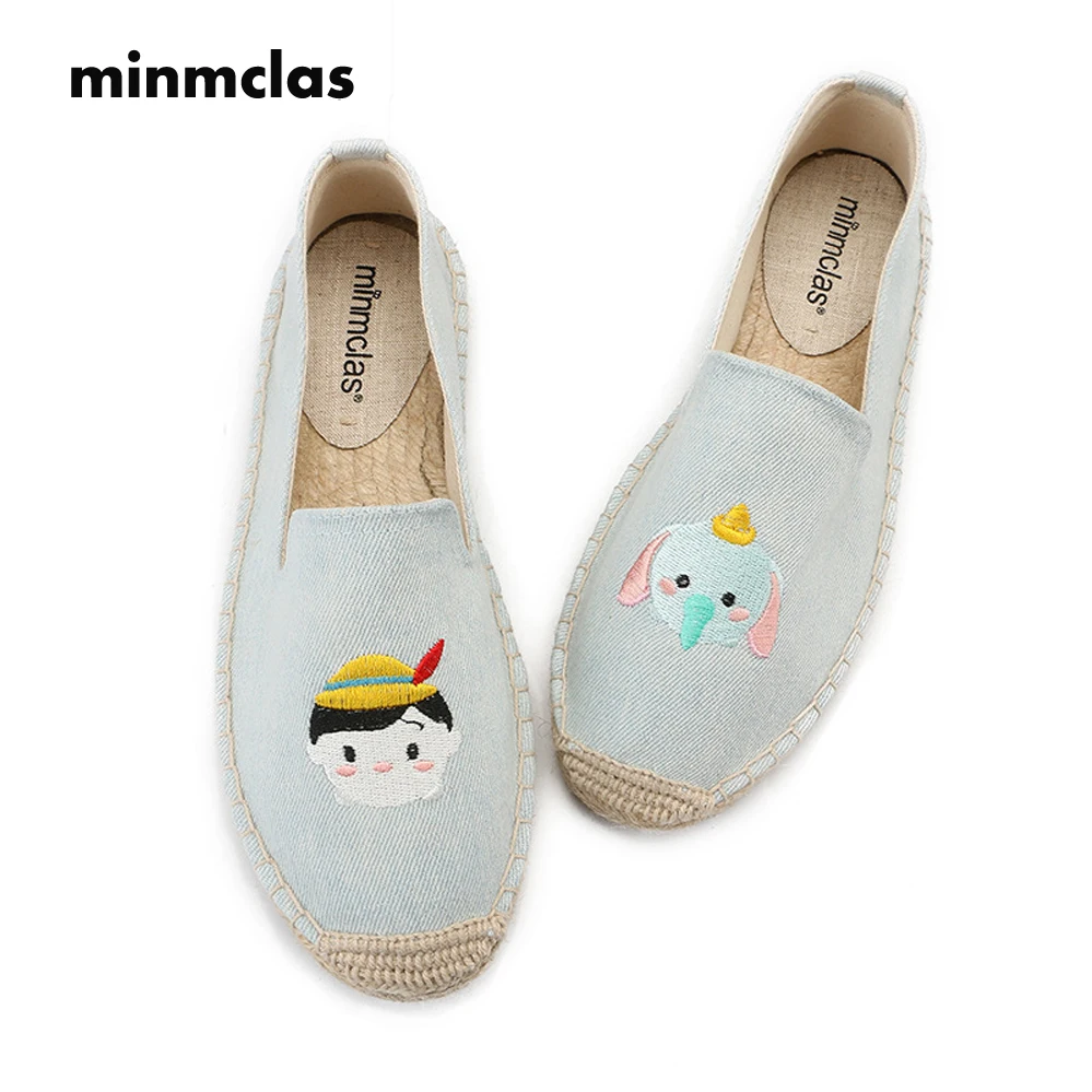 

2018 New Fashion Embroidery Comfortable Ladies Womens Casual Espadrilles Shoes Breathable Flax Hemp Canvas for Girls Alpargatas