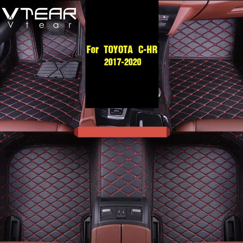 Vtear для TOYOTA C-HR CHR кожаные коврики, коврики, коврик для интерьера, водонепроницаемые коврики, аксессуары для автомобиля