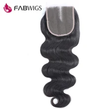 Fabwigs Peruvian Body Wave Lace Closure Bleached Knots 5x5 Human Hair Closures with Baby Hair Remy