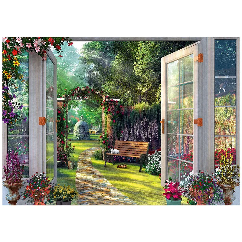 Quiet garden scenery For Embroidery Needlework 14CT Counted Unprinted Aida DIY Cross Stitch Kits Handmade Art Wall Decor | Дом и сад