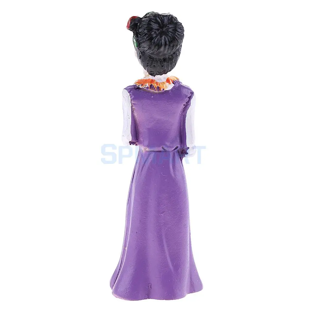 Purple Resin Woman Human Skull Model Miniature Statue for House Garden Yard Office Decoration Sand Table Game Parts