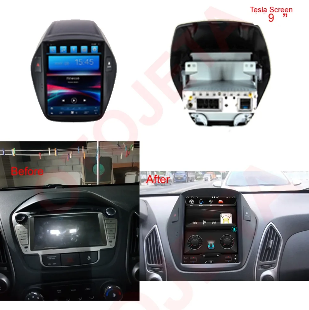 Discount Navirider android 7.1 radio tape recorder 4-Core 32gb ROM tesla vertical screen for Hyundai IX35/Tucson 2009-2013 headunits BT 1