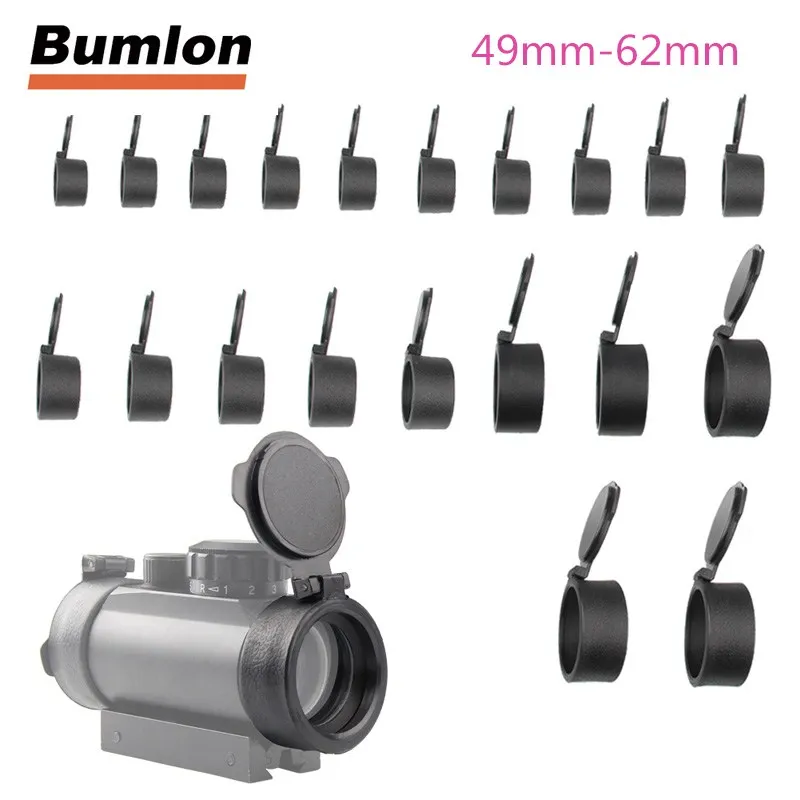 

1 Piece 49mm-62mm Rifle Scope Quick Flip up Cap Lens Cover Spring Protection Caliber Eye Protect Objective Cap HT37-0042