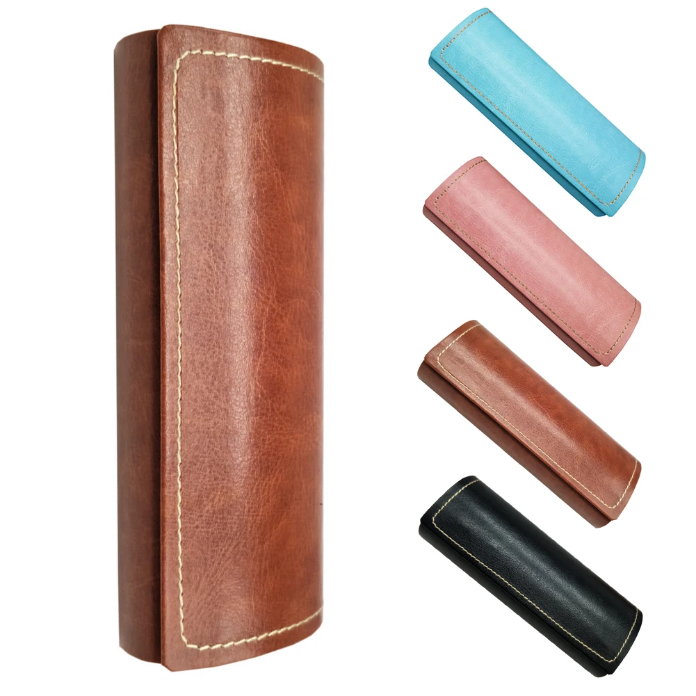 

Leather Glasses Case For men Waterproof Hard Frame Eyeglass Case Women Reading Glasses Box Multicolor Spectacle Cases