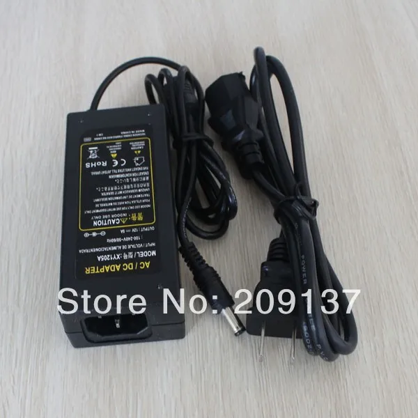 

12V 5A AC/DC Power Supply Charger Transformer Adapter for 5050 3528 LED RGB Strip light US/UK/EU/AU