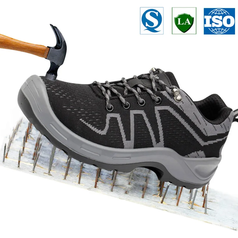 

Deodorant Sport Safety Shoes Anti-Smashing Piercing Steel Toe Caps Shoes Summer Breathable Wear-resistant Flying Net Labor Shoes
