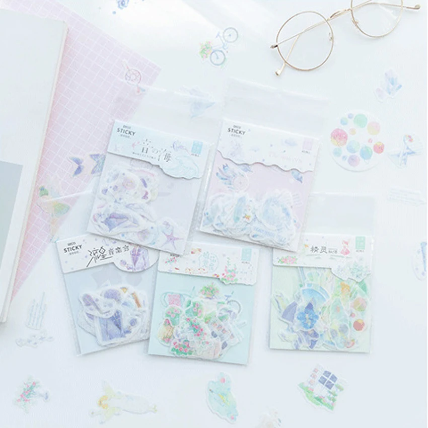 

40pcs/lot Lovely Romantic Dream Series Label Sealing Stickers Diary Adhesive Scrapbooking Decorative DIY Stickers Stationery