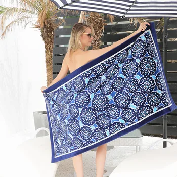 

170*85cm 100% cotton Large Beach bath Towel reactive printing for adult absorbent soft swim bath towel 2018 new hot sale