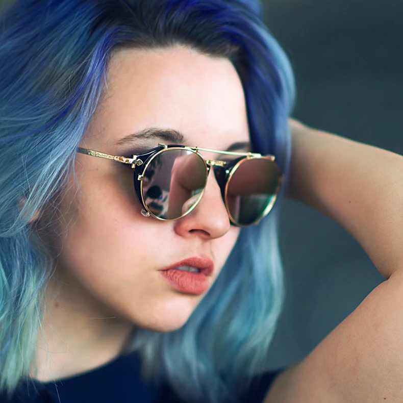 JackJad 2021 Fashion Style SteamPunk Clamshell Removable Sunglasses Vintage Retro Brand Design Sun Glasses Oculos De Sol Gafas