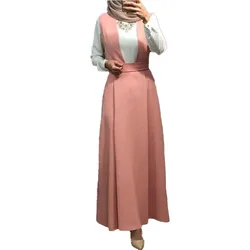 Fashion Women Dress Muslim Sleeveless Strap Big Pendulum Long Dress Elegant Leisure Muslim Bottoms Ankle-Length Party Dress Fashion Women Dress Muslim Sleeveless Strap Big Pendulum Long Dress Elegant Leisure Muslim Bottoms Ankle-Length Party Dress