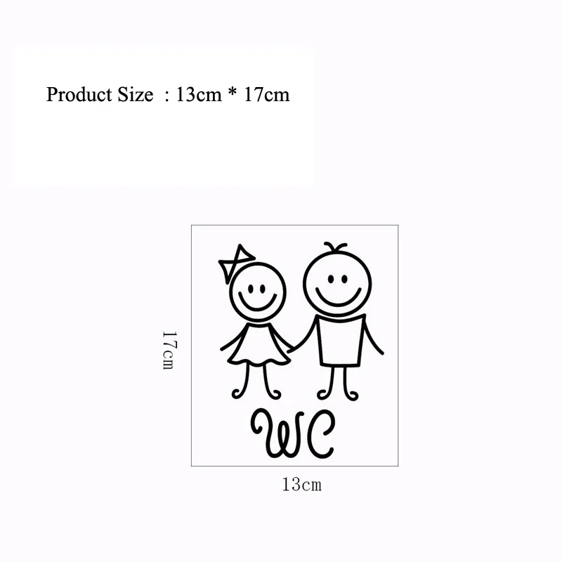 Cartoon Men And Women WC Wall Sticker For Bathroom Decoration Vinyl Home Decals Waterproof Poster Door Stickers Toilet Sign wall stickers toilet stickers