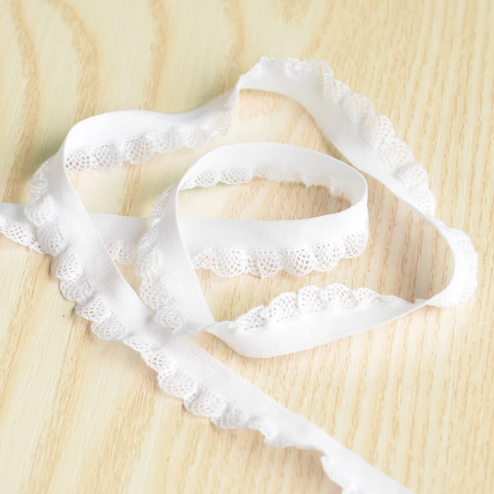 

20M 1.2cm/0.47" wide black/white fungus fringe elastic small lace underwear panties trimming lace clothing accessories AC774