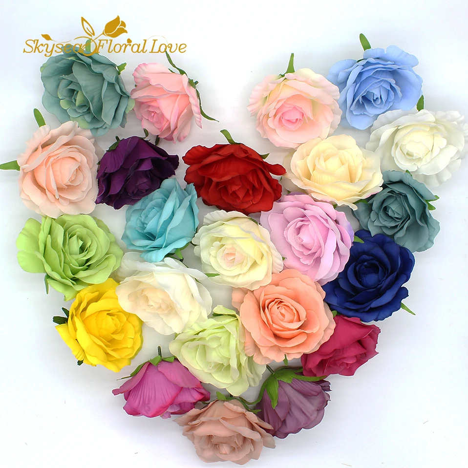 

Artificial flowers big silk rose 12cm 4.7inch high quality flower head DIY background wall arch flower wedding flowers