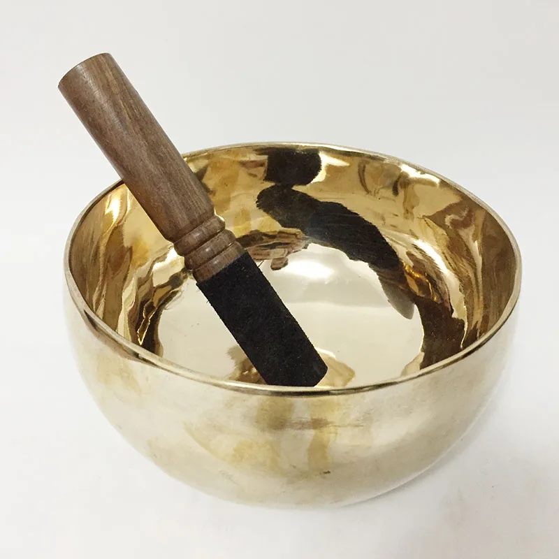 

New Buddhist Himalayan Tibetan Handmade Glossy Large Singing bowls with Striker