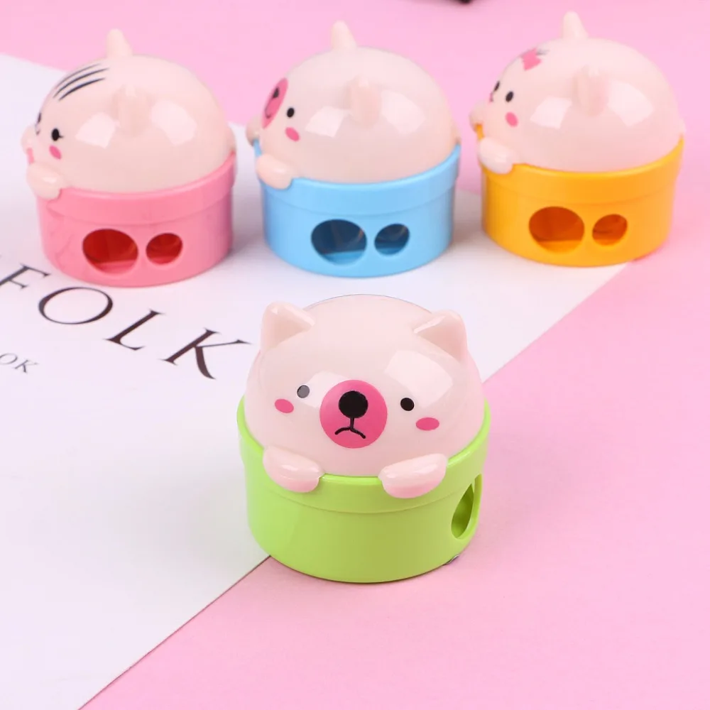 Cute Cartoon Cat Plastic Pencil Sharpener For Kids Student School Offic AL