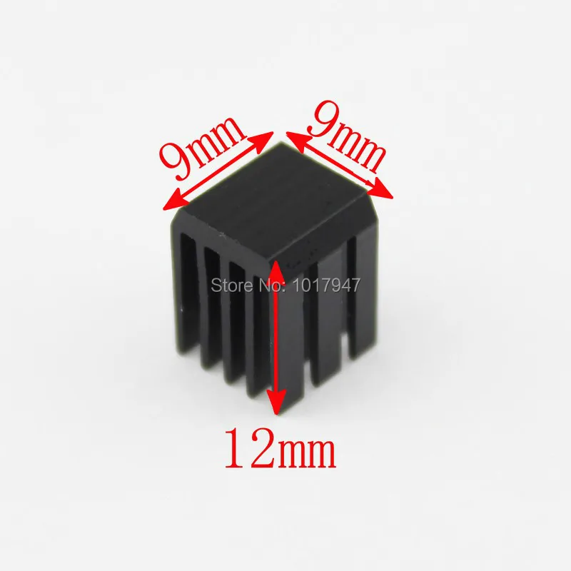 10 pieces lot Black X9 9x9x12mm 9mm Mini Cooling Aluminum Heatsink