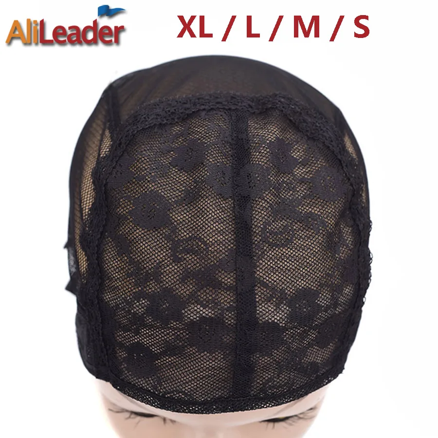 Alileader парик колпачок s для изготовления парика лучшее качество двойной сетки кружевная шапка для наращивания волос черная XL/L/M/S полный размер регулируемая крышка
