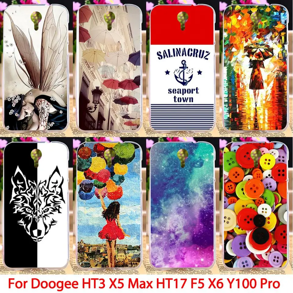 

Phone Bumper Soft TPU Phone Case For Doogee X5 Max Pro F5 X6 Valencia 2 Y100 Pro cover Cute Girl Skin Bags