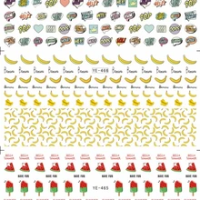 3 упак./лот переводятся с помощью воды, наклейка для ногтей виниловые наклейки на стену с рисунком "поп-ой арбуз типа" банан "в виде мороженого и YE465-467