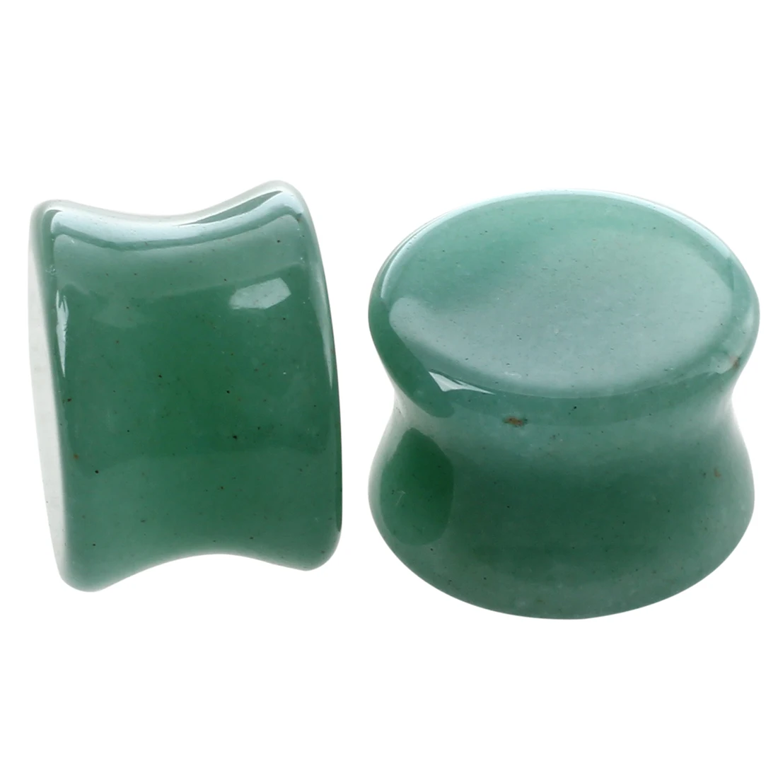 HFES New 1 Pair of Solid Jade Stone Organic Ear Plugs Gauges Rings